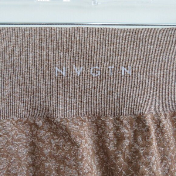 NVGTN Snakeskin Seamless Leggings in Mocha Athleisure Gym Workout - Size M - Picture 12 of 14